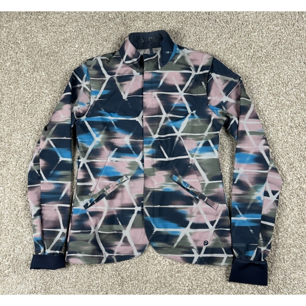 Brooks Pure Project Jacket Womens‎ Small Pink Blue Geometric Running Full Zip